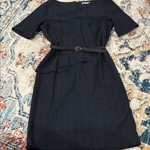 Antonio Melani Elegant Dark Navy Belted Dress